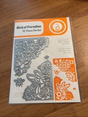 Bird of Paradise 12-Piece Die Set - Orange Floral Craft Dies